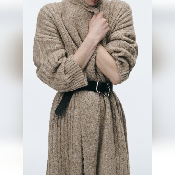 Zara * Long Cable knit coat cardigan - Picture 10 of 16